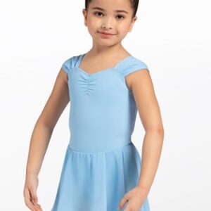 Blue Dance Dress with Shirred Sleeves
